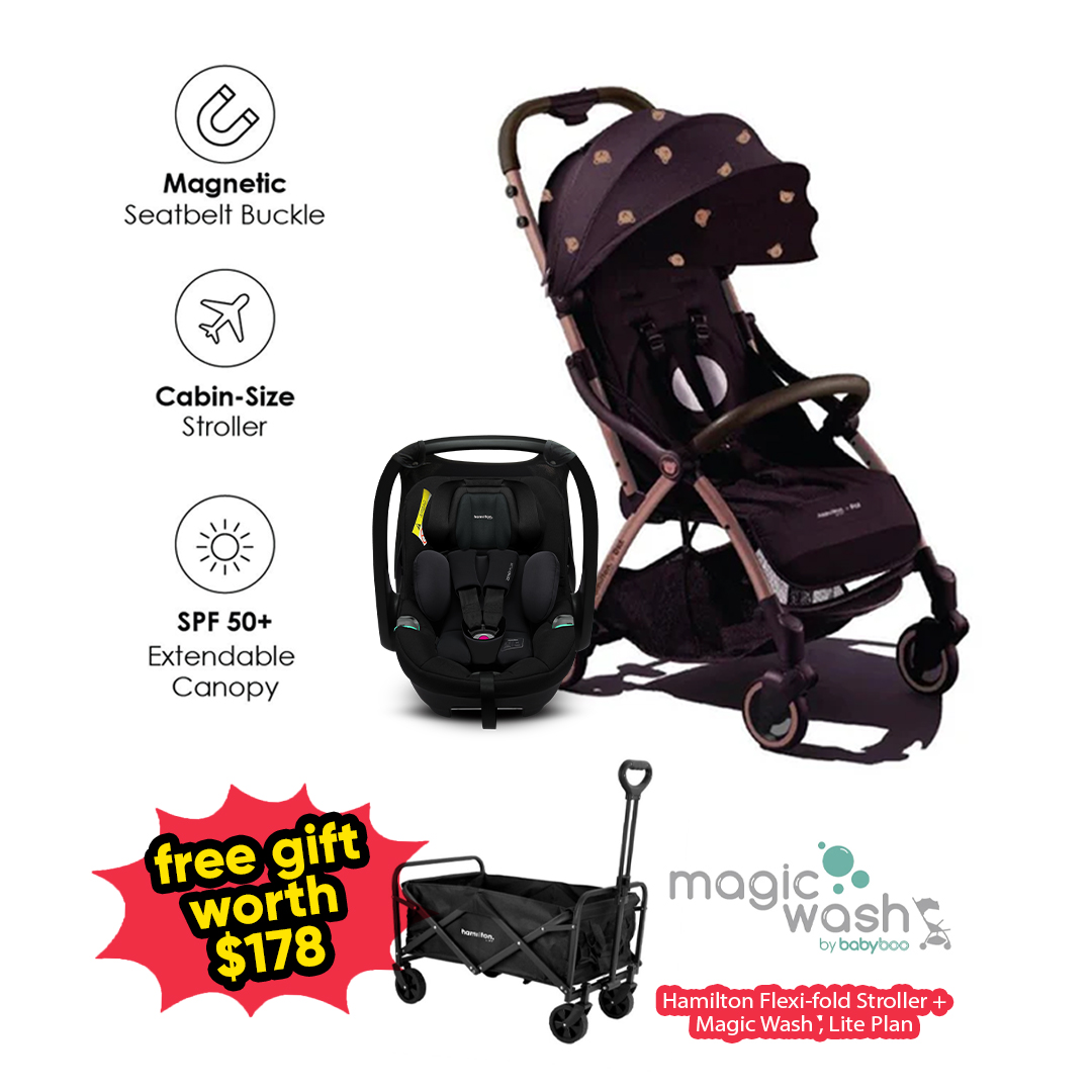 [Special Edition] Hamilton X1 Plus x DTD (Bear) MagicFold Stroller Travel System + FREE GIFT